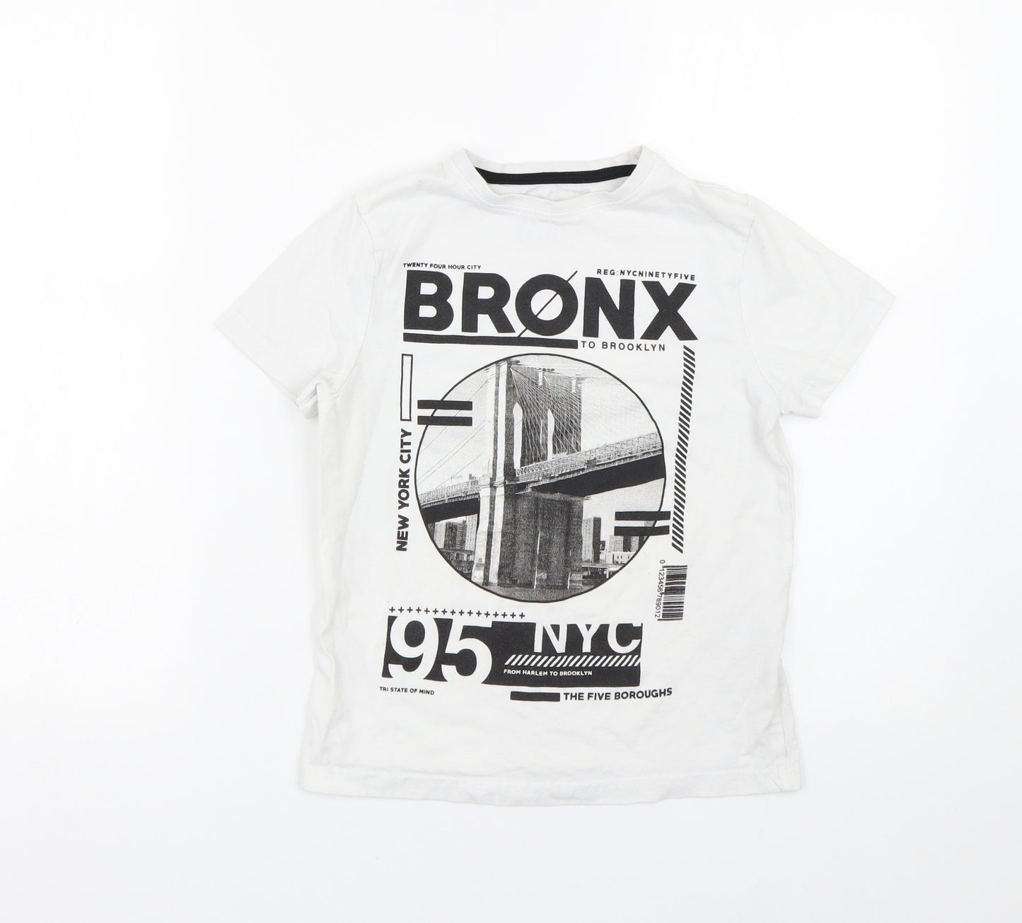 Primark Boys White   Basic T-Shirt Size 8-9 Years