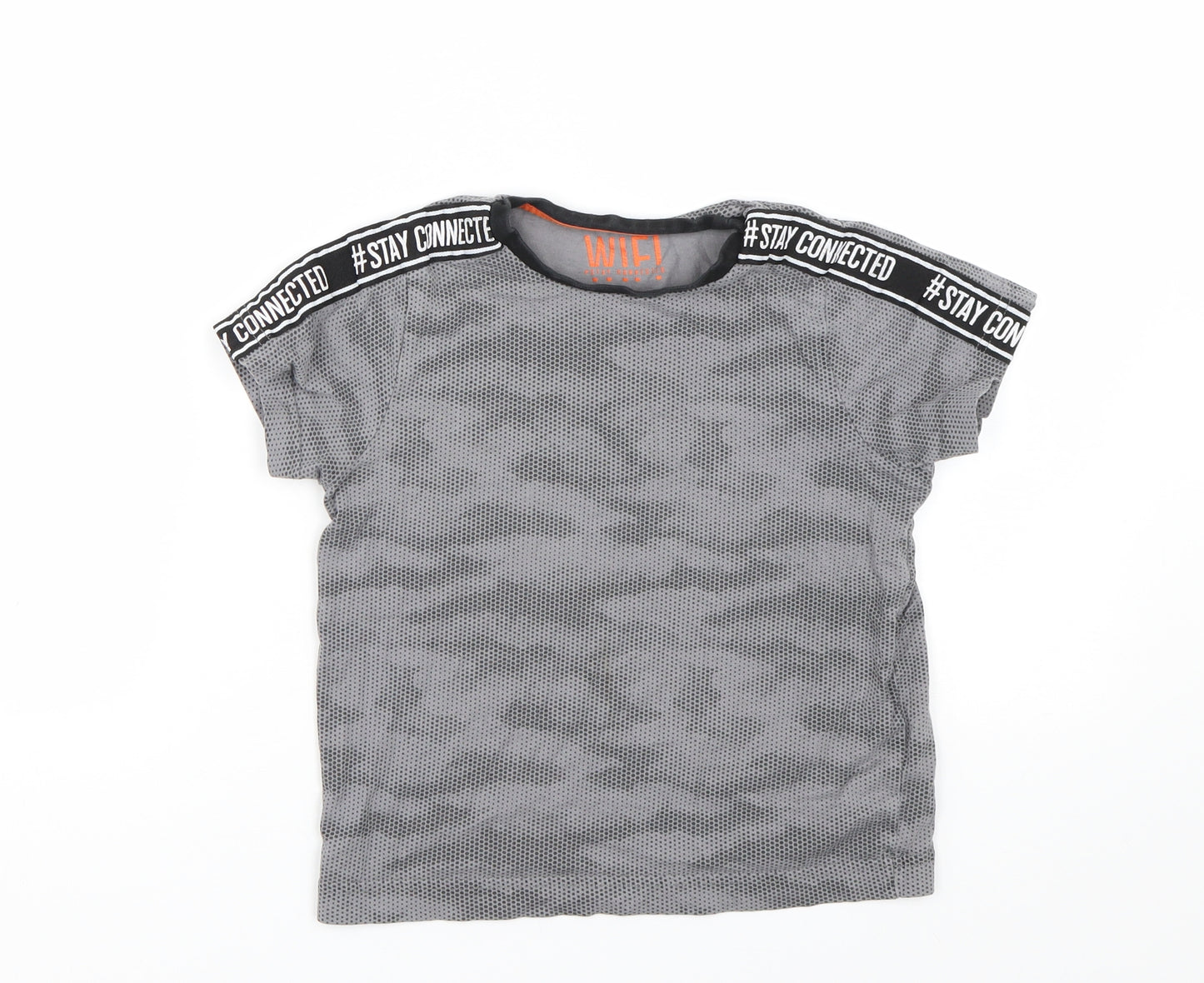 Matalan Boys Grey Camouflage  Basic T-Shirt Size 7 Years
