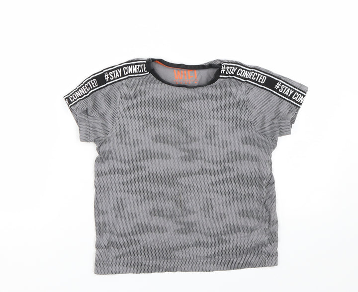 Matalan Boys Grey Camouflage  Basic T-Shirt Size 7 Years