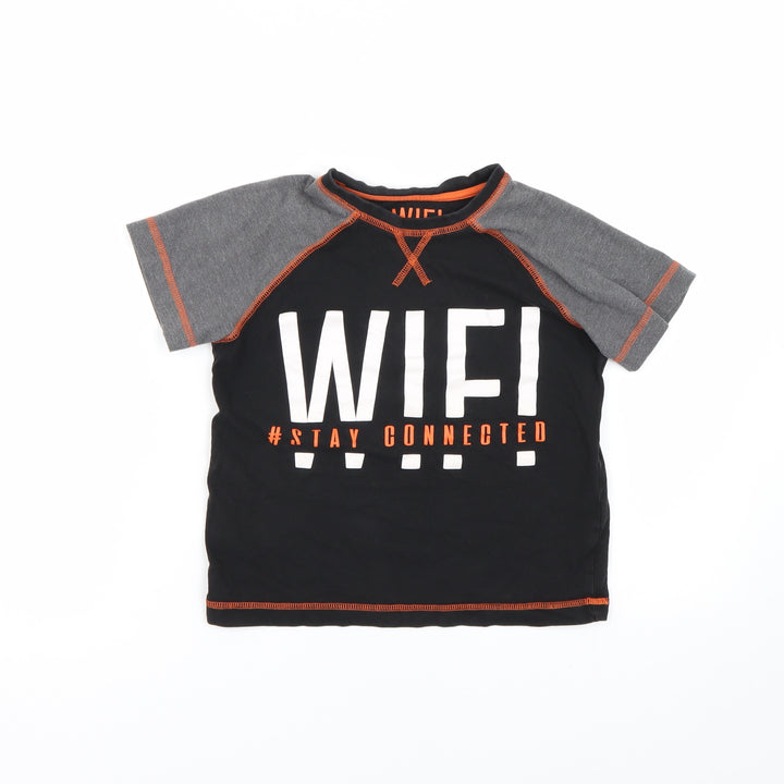Matalan Boys Black Basic T-Shirt Size 7 Years - WIFI