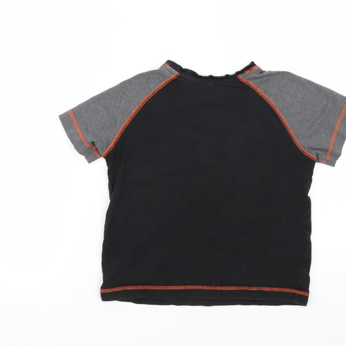 Matalan Boys Black   Basic T-Shirt Size 7 Years  - WIFI