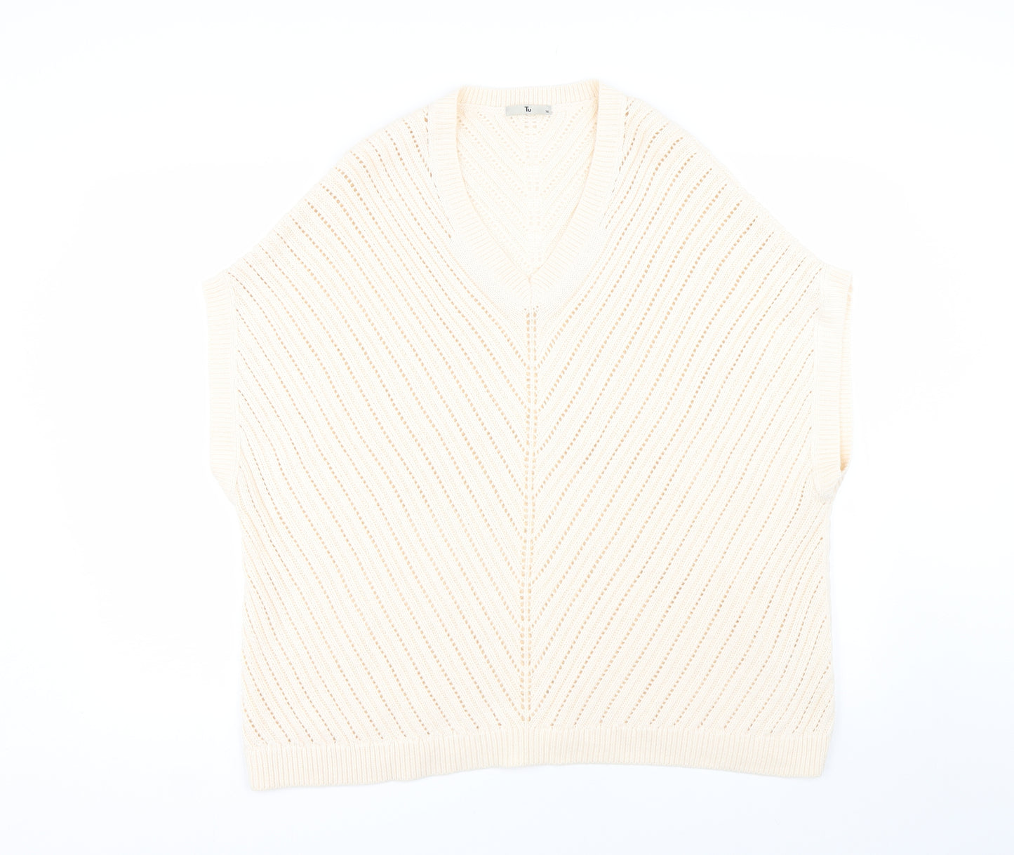 TU Womens Beige   Vest Jumper Size 16