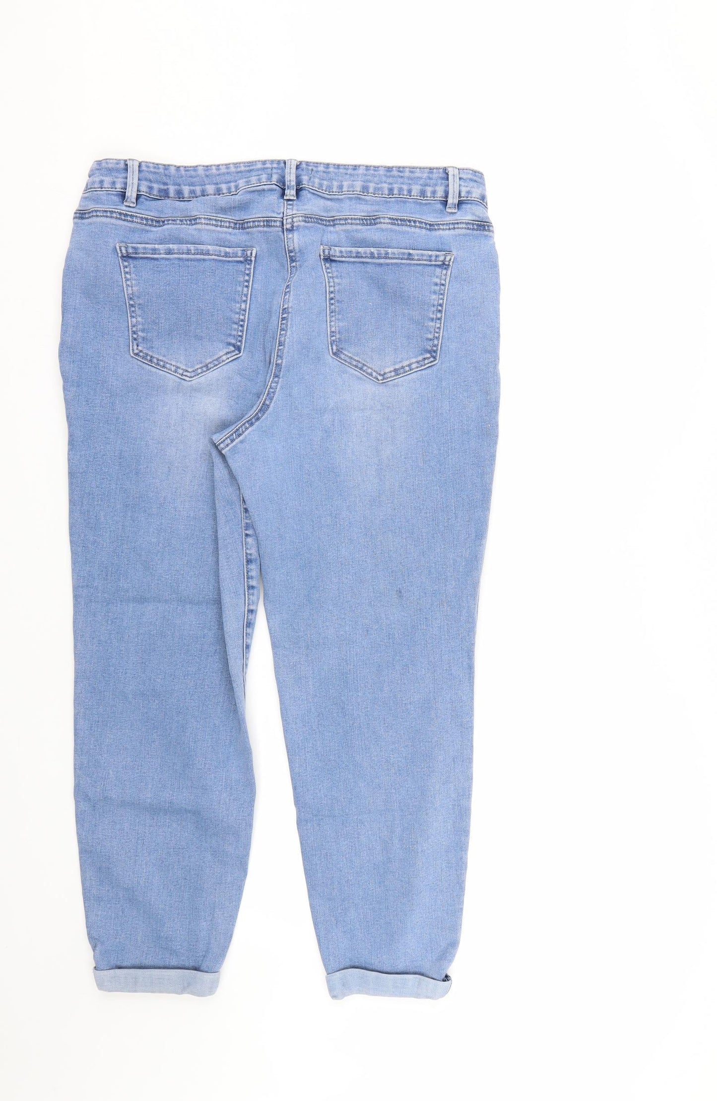 Matalan Womens Blue Floral  Straight Jeans Size 16 L24 in