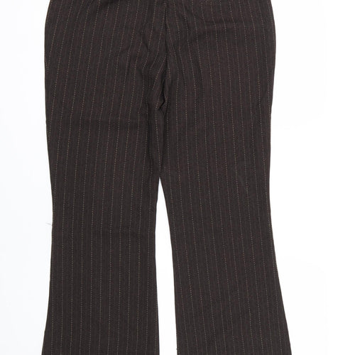 F&F Womens Brown Striped  Trousers  Size 12 L29 in