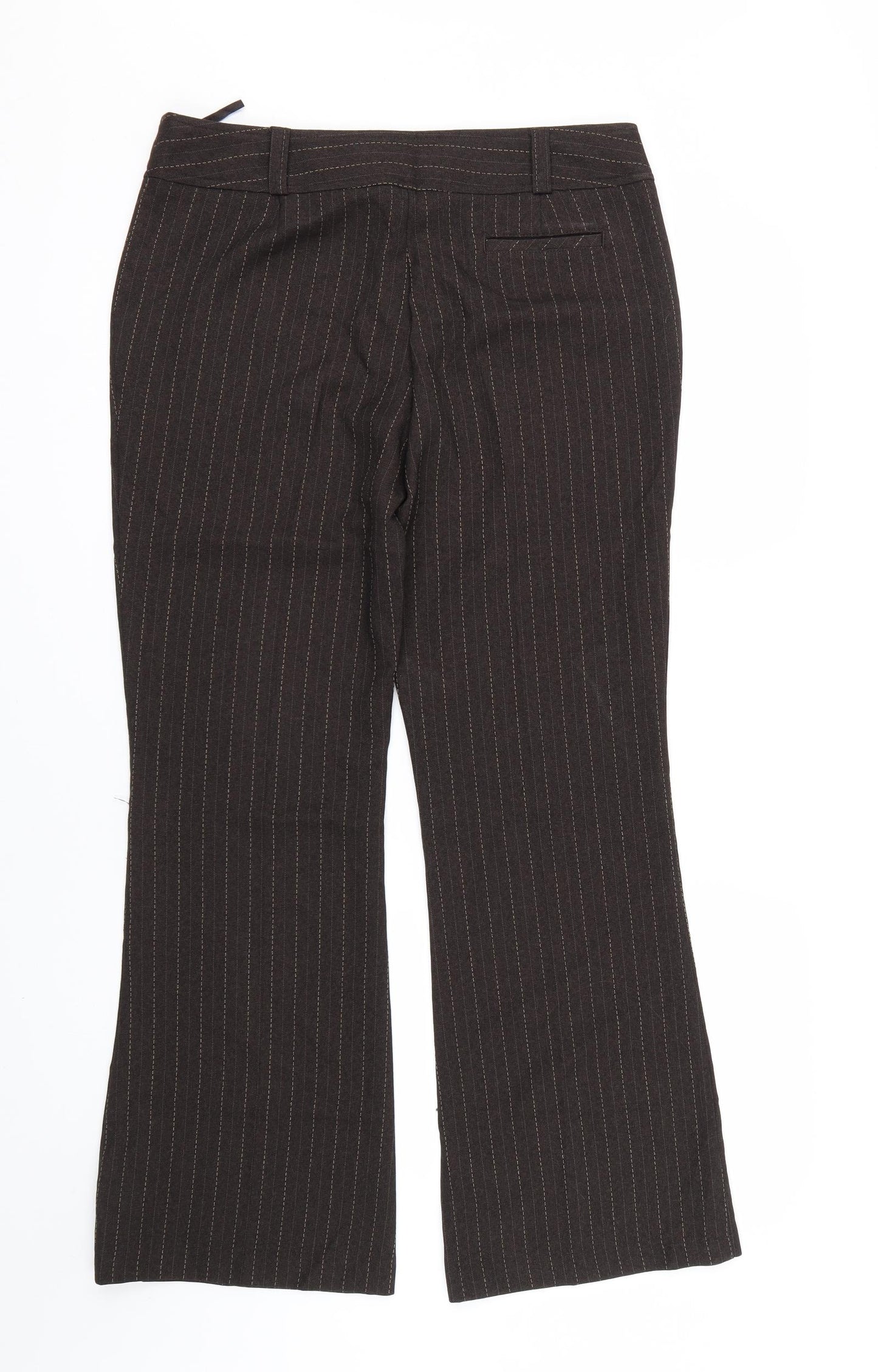 F&F Womens Brown Striped  Trousers  Size 12 L29 in