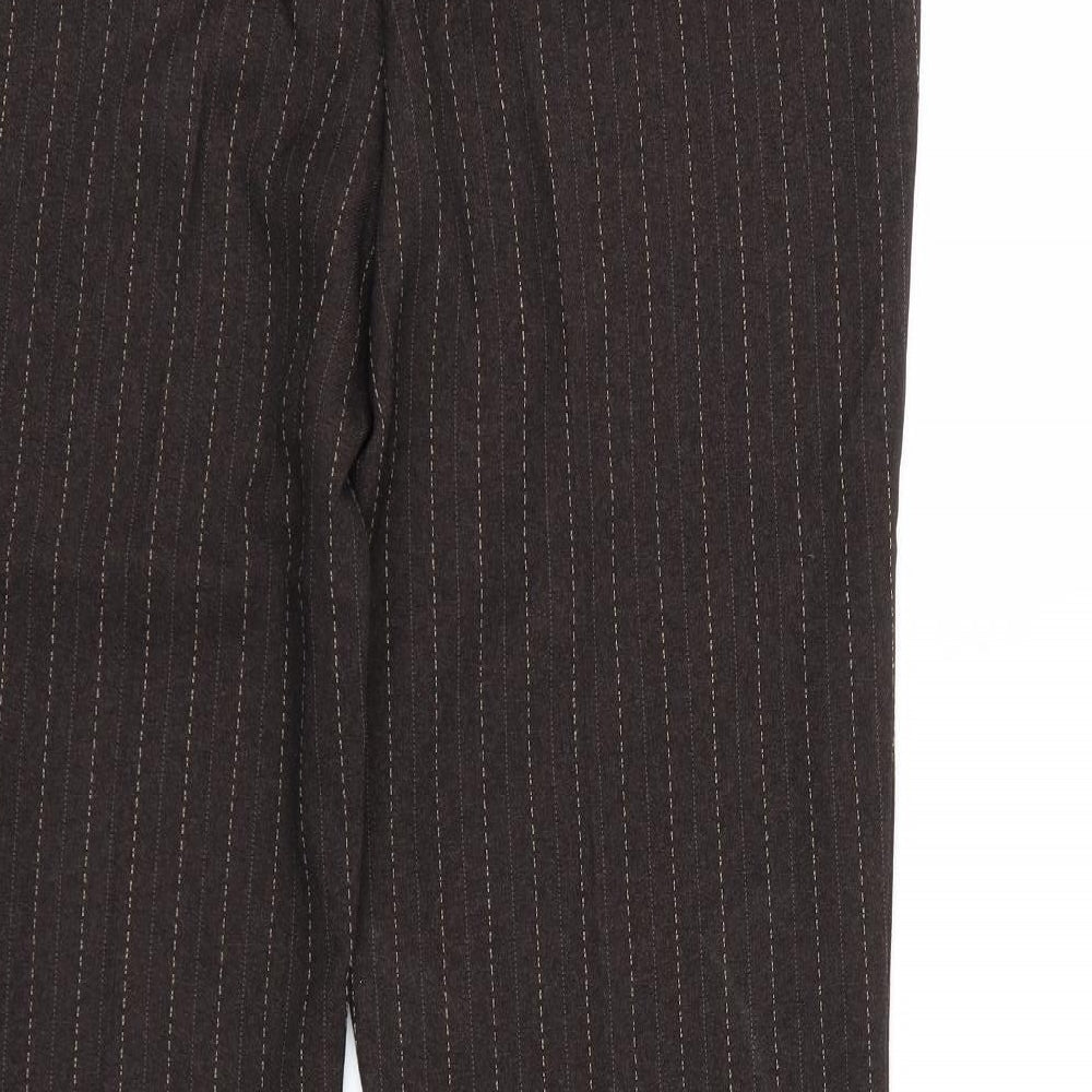 F&F Womens Brown Striped  Trousers  Size 12 L29 in