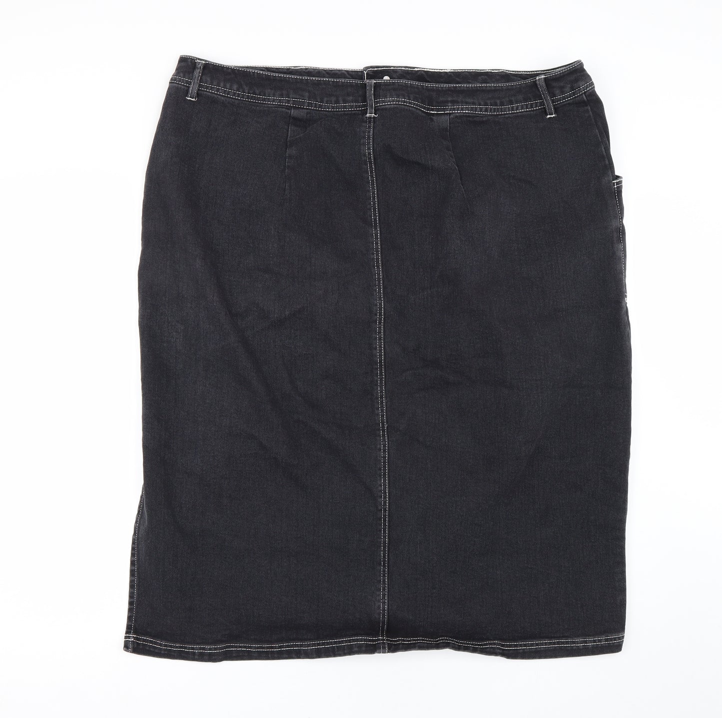 Very Womens Black  Denim Bandage Skirt Size 24