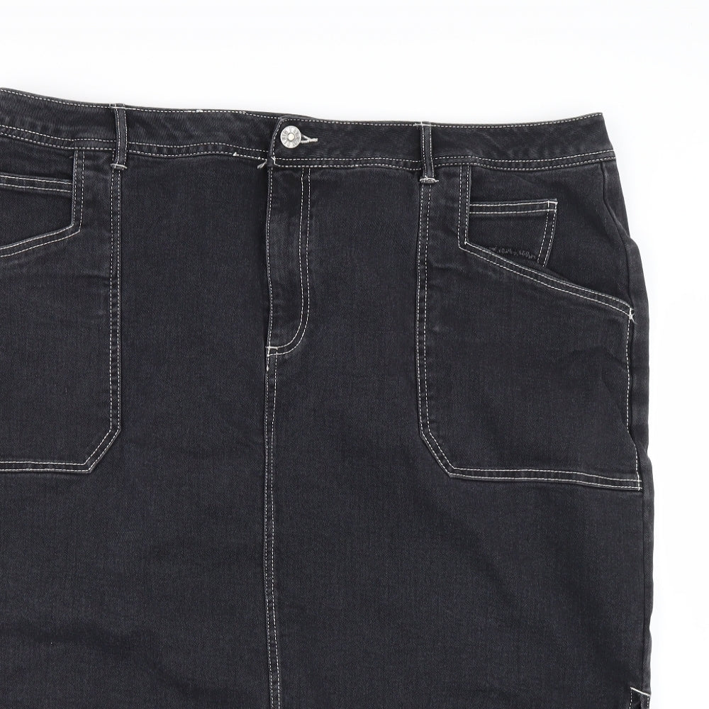 Very Womens Black  Denim Bandage Skirt Size 24