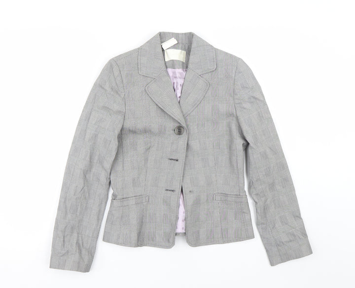 Ronit Zilkha Womens Grey Check Jacket Suit Size 8