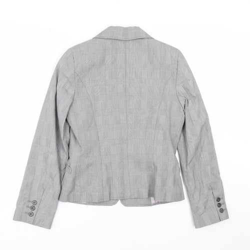 Ronit Zilkha Womens Grey Check  Jacket Suit Size 8