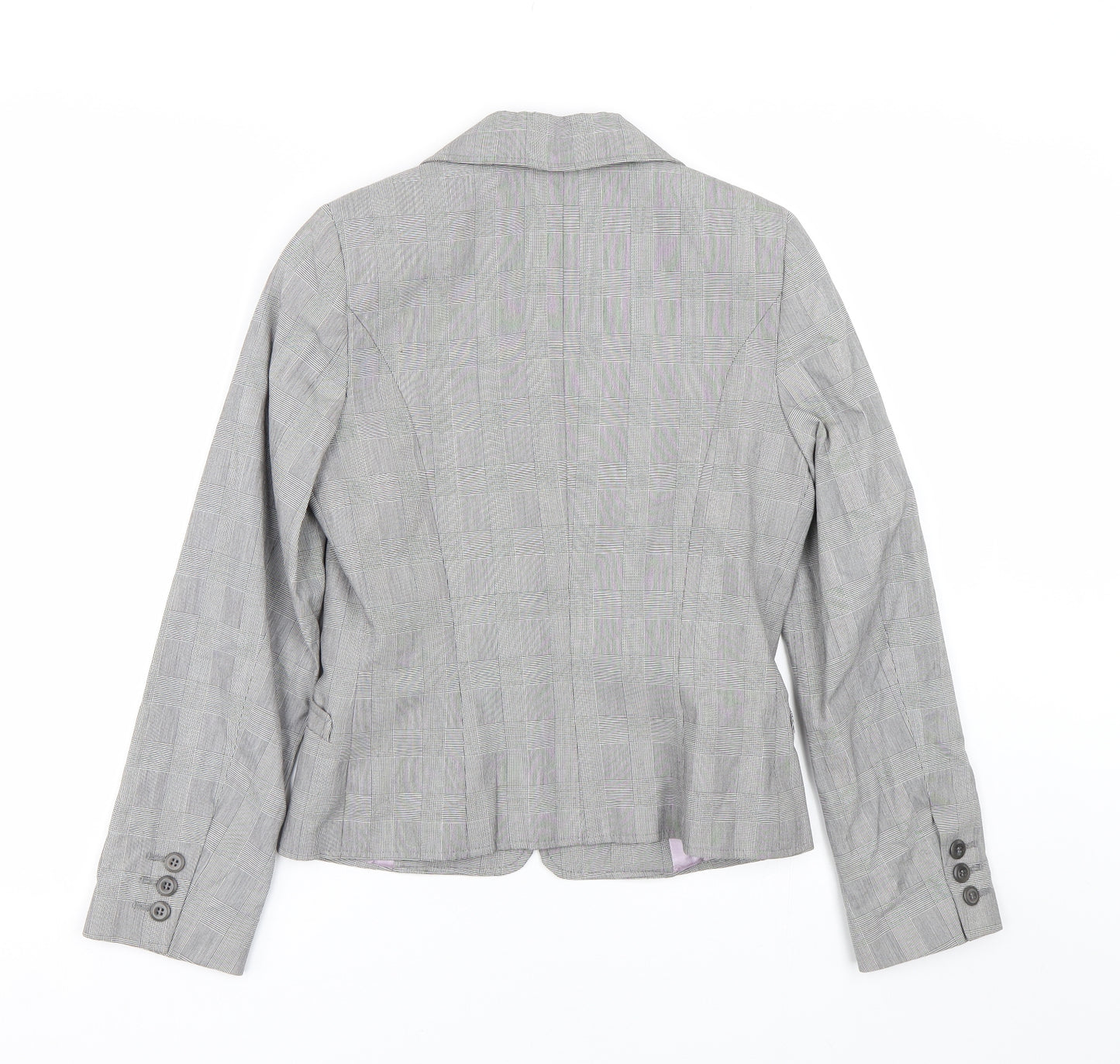 Ronit Zilkha Womens Grey Check  Jacket Suit Size 8