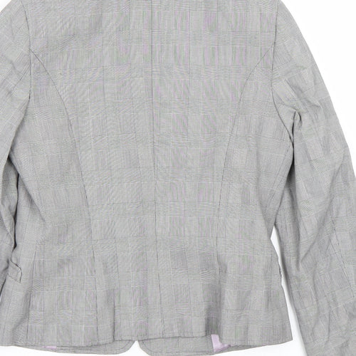 Ronit Zilkha Womens Grey Check  Jacket Suit Size 8