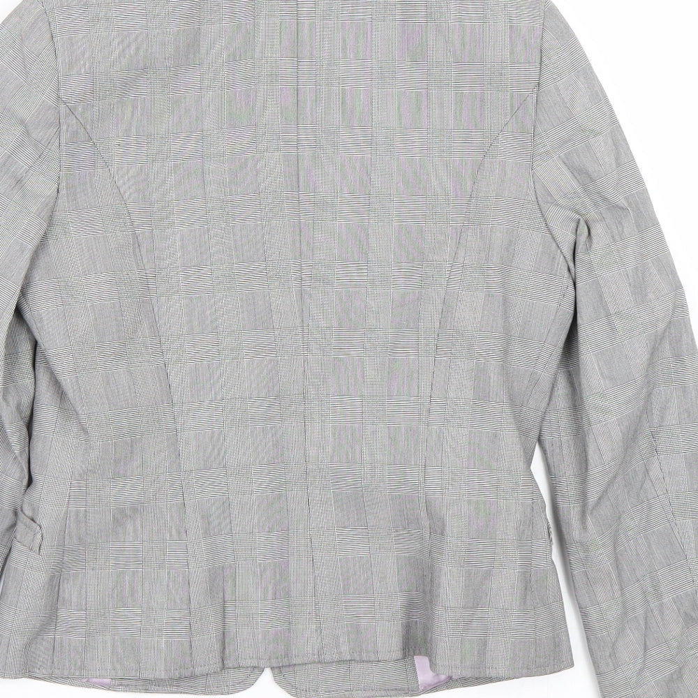 Ronit Zilkha Womens Grey Check  Jacket Suit Size 8