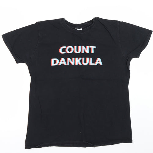 Gildan Mens Black    T-Shirt Size L  - Count Dankula