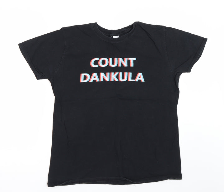Gildan Mens Black T-Shirt Size L - Count Dankula