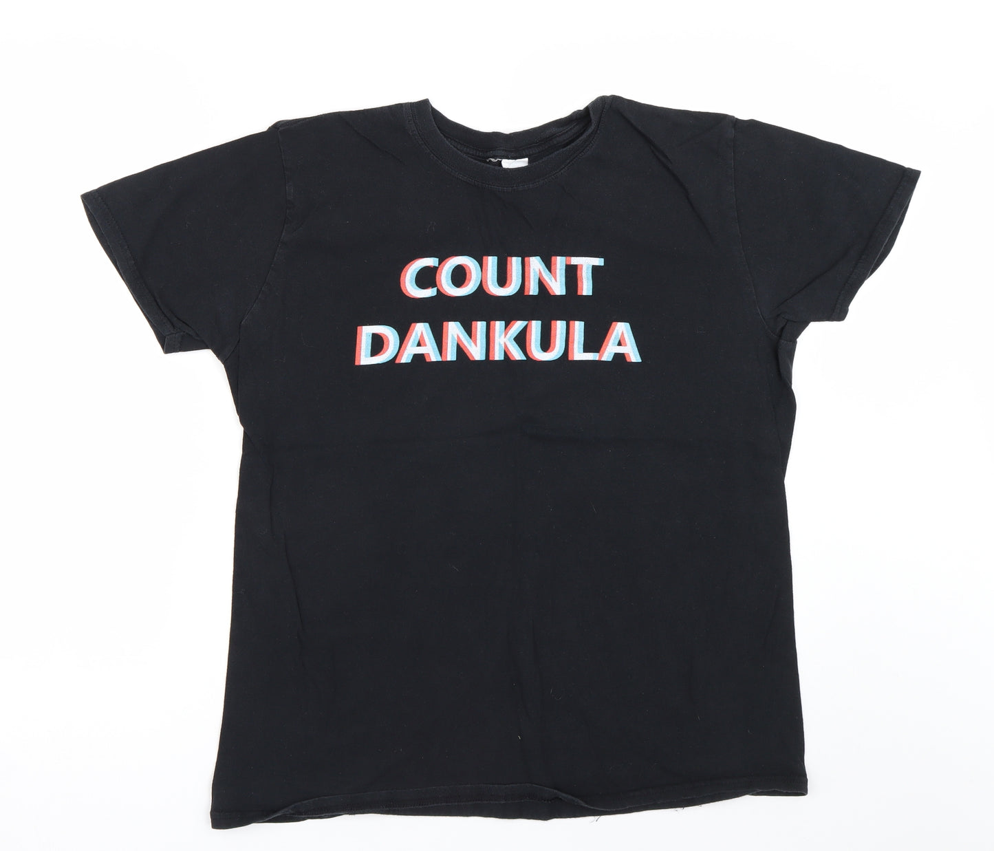 Gildan Mens Black    T-Shirt Size L  - Count Dankula
