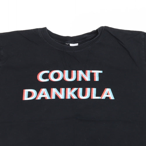 Gildan Mens Black    T-Shirt Size L  - Count Dankula