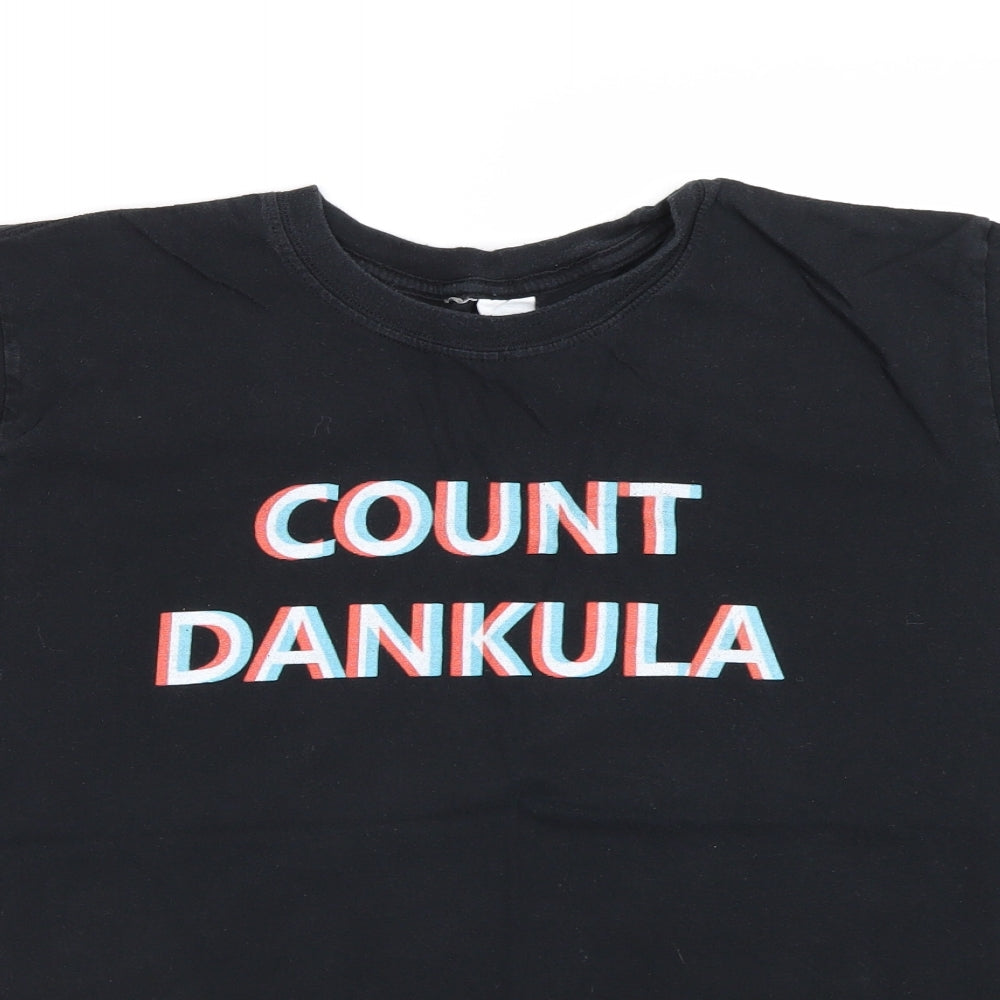 Gildan Mens Black    T-Shirt Size L  - Count Dankula