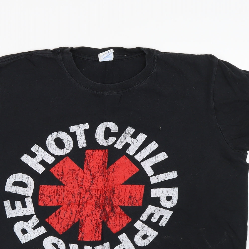 Gildan Mens Black    T-Shirt Size L  - Red Hot Chilli Peppers