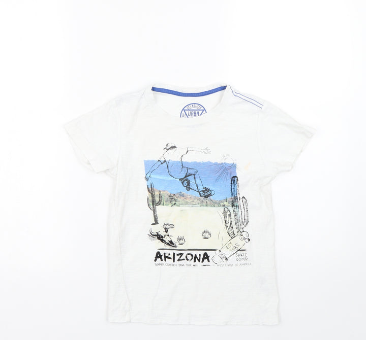 Matalan Boys White   Basic T-Shirt Size 8 Years  - Skate