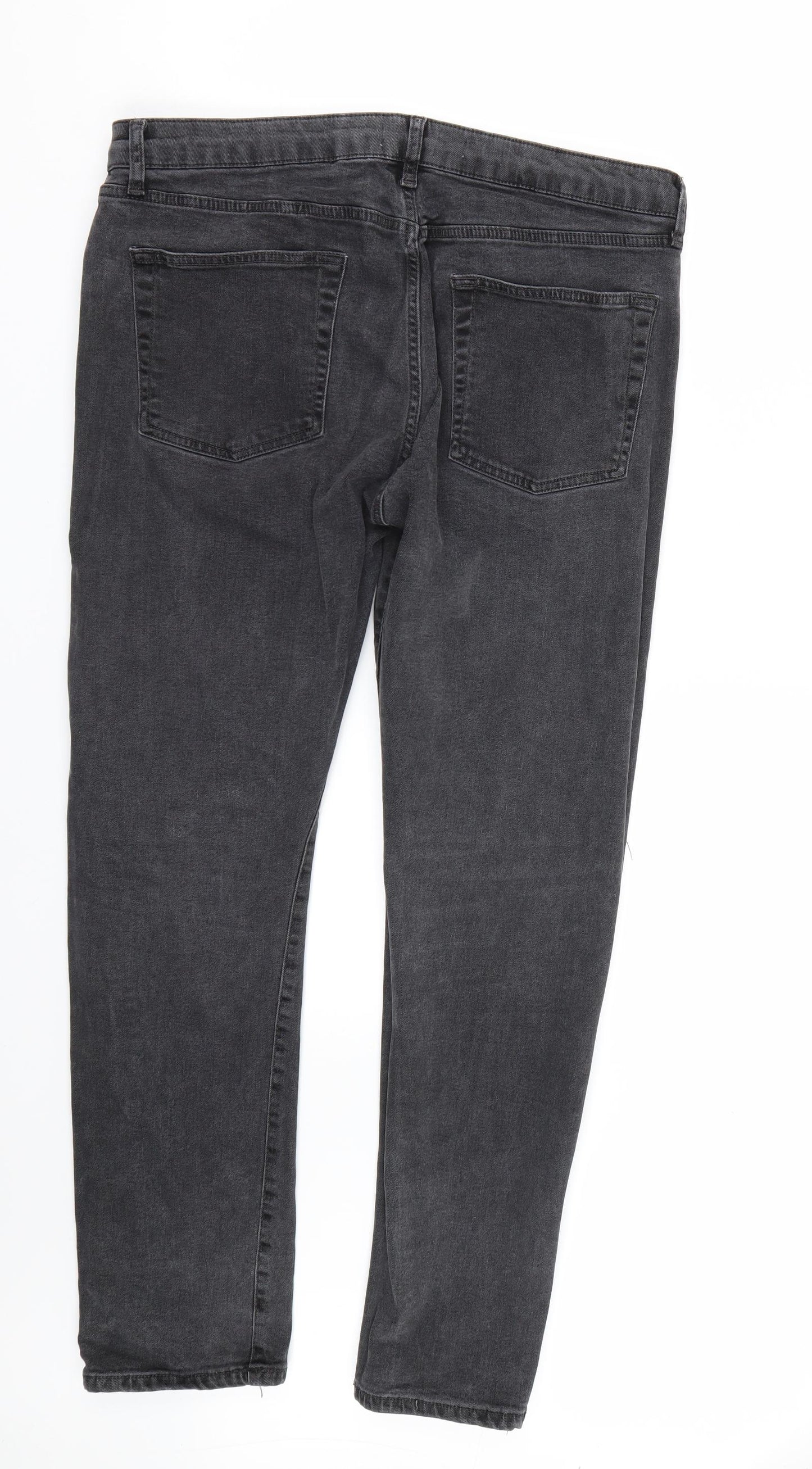 Topman Mens Black  Denim Skinny Jeans Size 36 L28 in