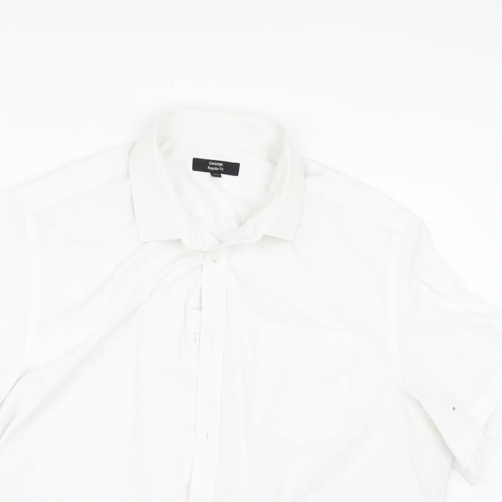 George Mens White    Button-Up Size 17.5