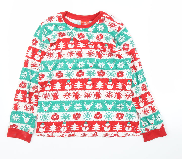 Kids Boys Green Fair Isle Pyjama Set Size 11 Years - Christmas