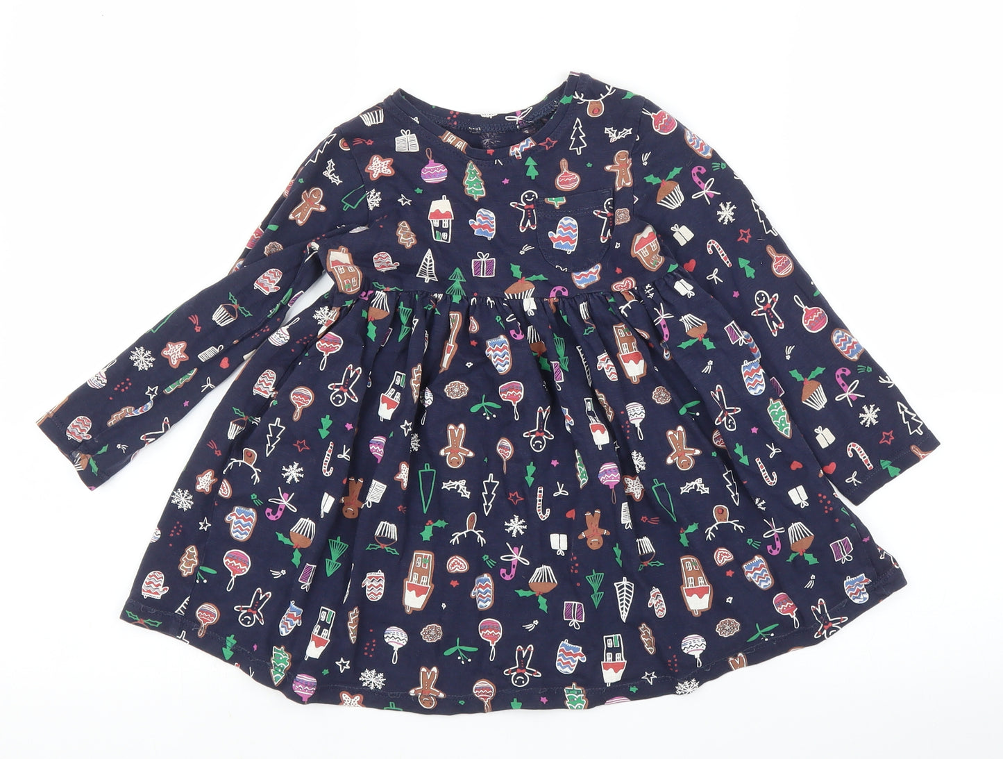 NEXT Girls Blue   A-Line  Size 2-3 Years  - Christmas