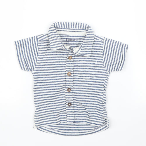 Peacock Boys White Striped  Basic Button-Up Size 6-9 Months