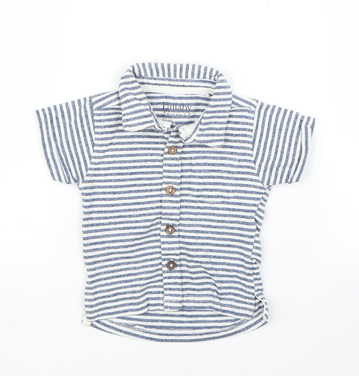 Peacock Boys White Striped Basic Button-Up Size 6-9 Months