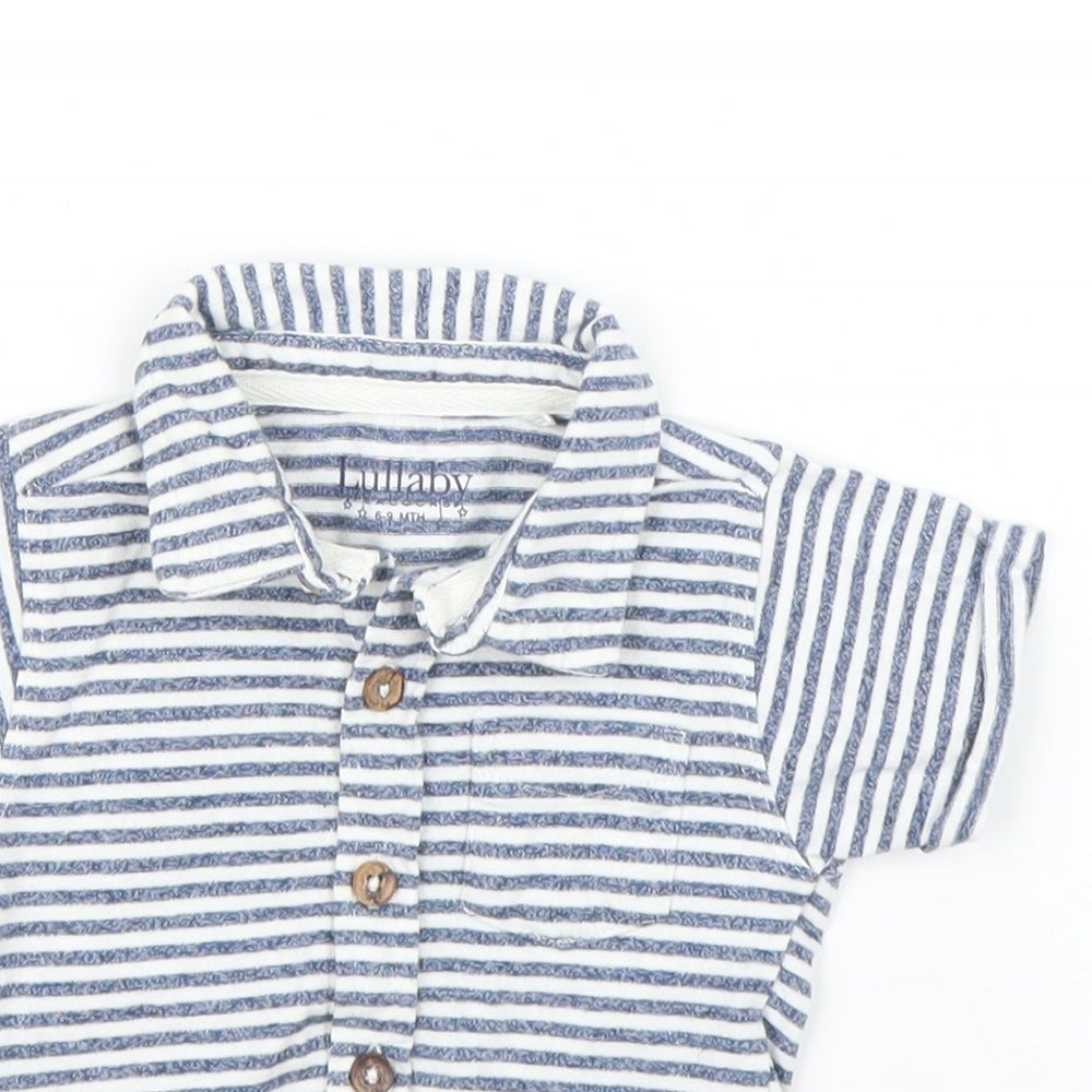 Peacock Boys White Striped  Basic Button-Up Size 6-9 Months