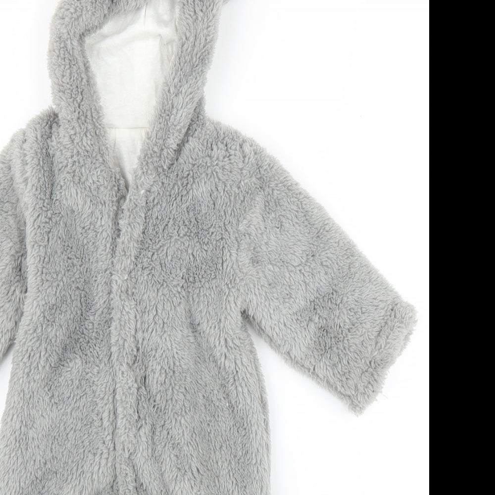 Preworn Baby Grey Solid  Chemise One Piece Size 12-18 Months
