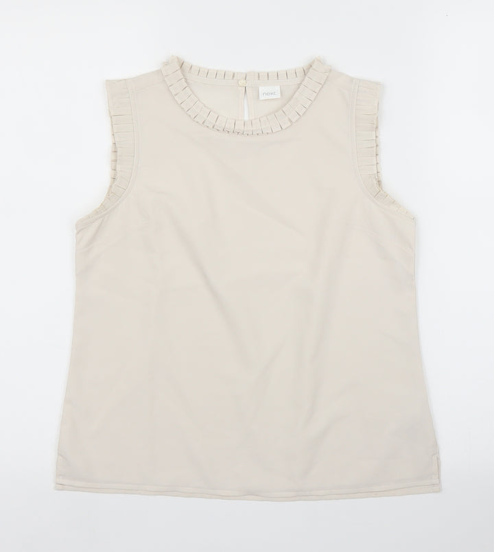 NEXT Girls Beige Basic Blouse Size 12 Years