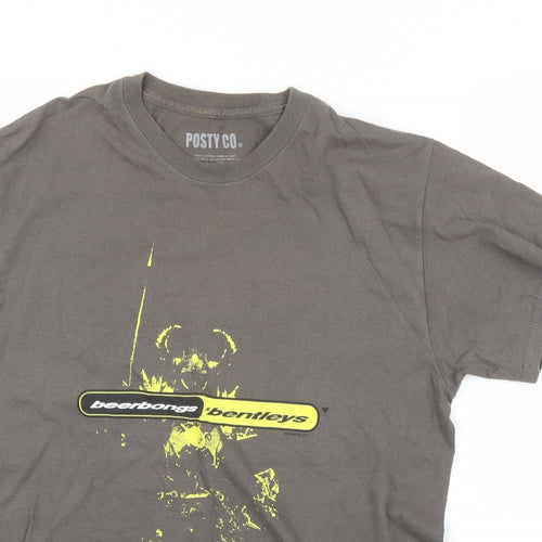 Posty Co Mens Brown    T-Shirt Size M