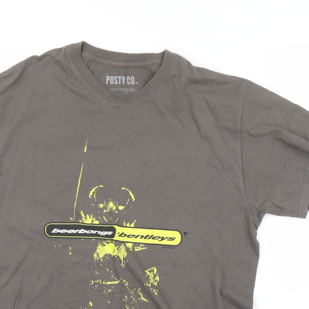 Posty Co Mens Brown    T-Shirt Size M