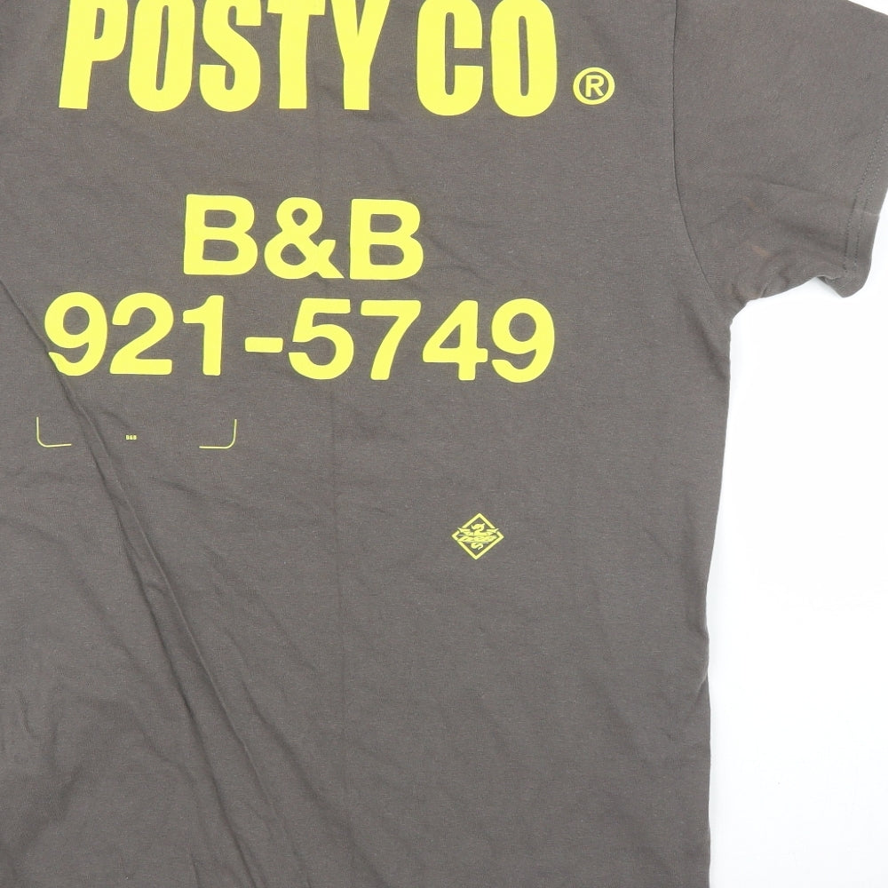 Posty Co Mens Brown    T-Shirt Size M