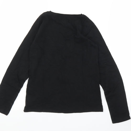 Nutmeg Girls Black   Basic T-Shirt Size 11 Years  - Unicorn