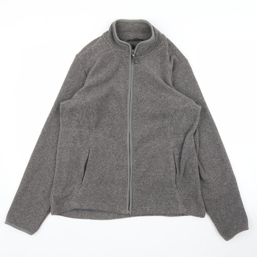 M&S Womens Grey  Fleece Full Zip Jumper Size 14