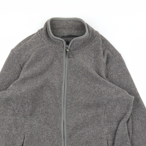 M&S Womens Grey  Fleece Full Zip Jumper Size 14