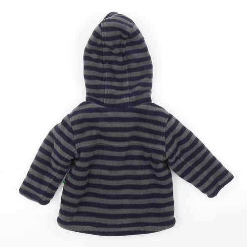 Debenhams Boys Blue Striped  Pea Coat Coatigan Size 6-9 Months