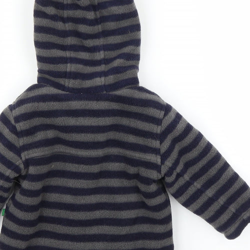 Debenhams Boys Blue Striped  Pea Coat Coatigan Size 6-9 Months