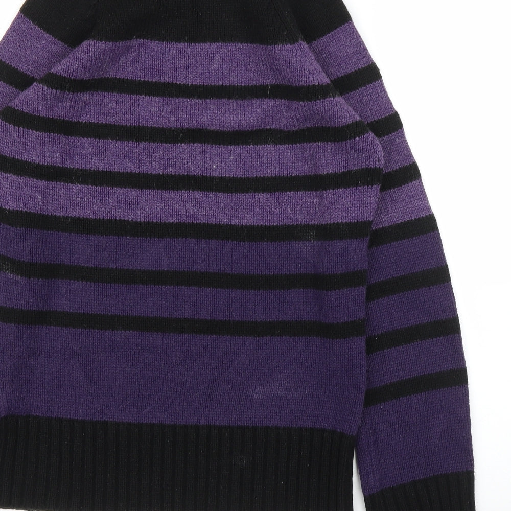 Dorothy Perkins Womens Purple Striped  Pullover Jumper Size 12