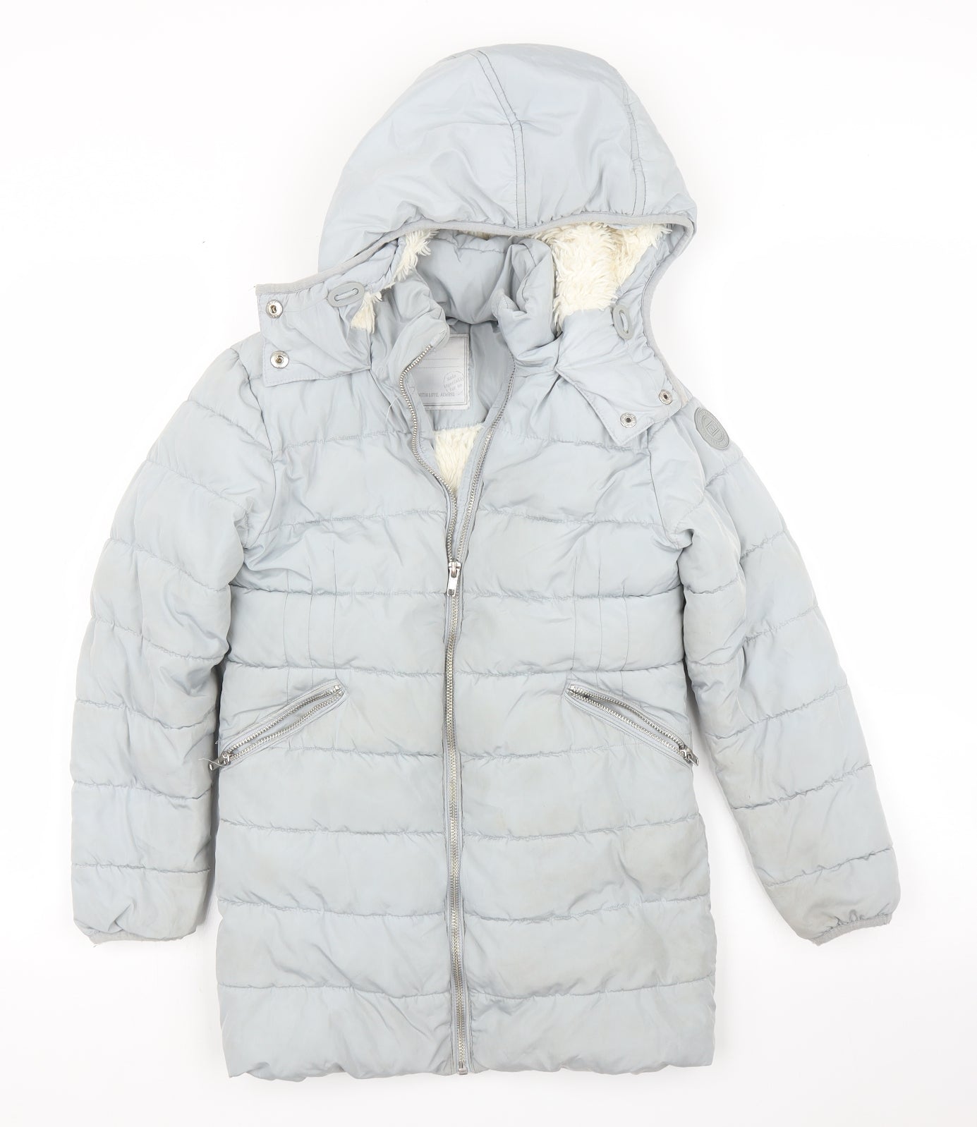 NEXT Girls Grey   Puffer Jacket Coat Size 9 Years