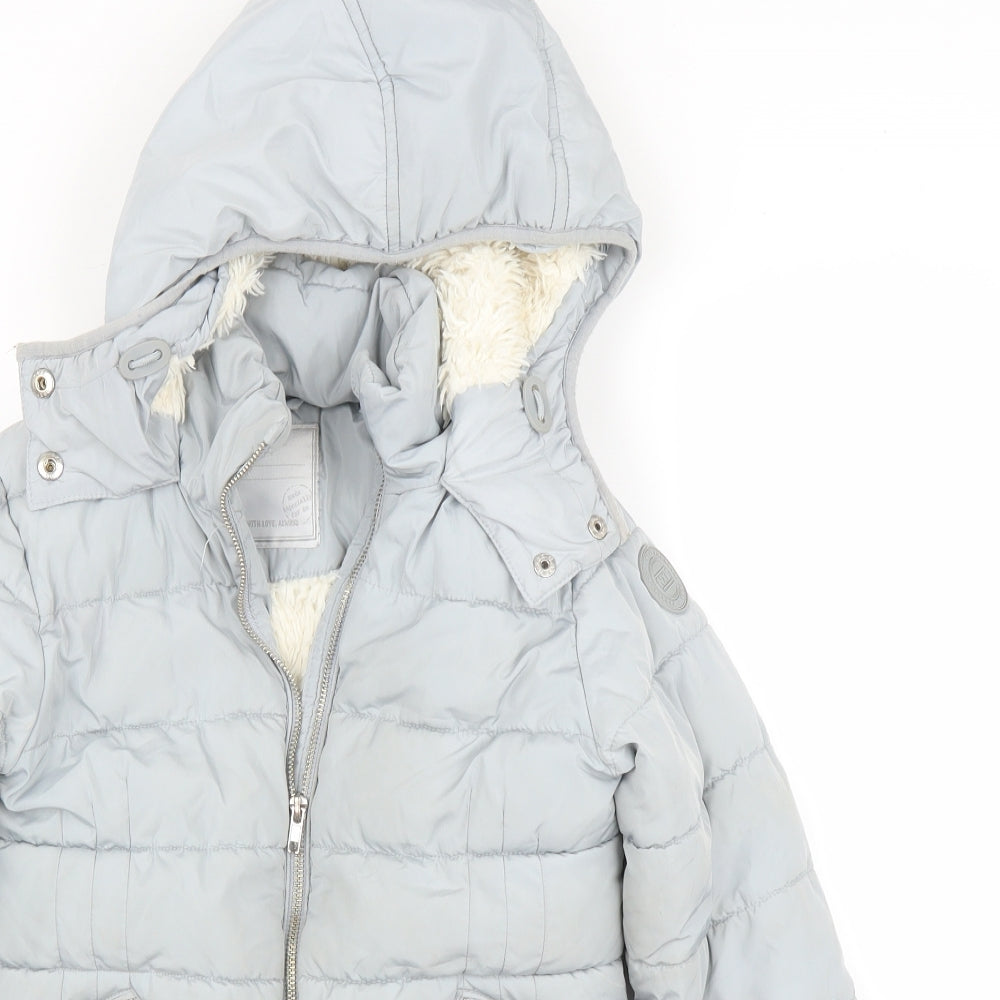 NEXT Girls Grey   Puffer Jacket Coat Size 9 Years