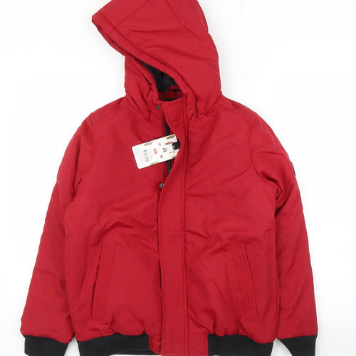 Threadboys Boys Red   Parka Coat Size 11 Years