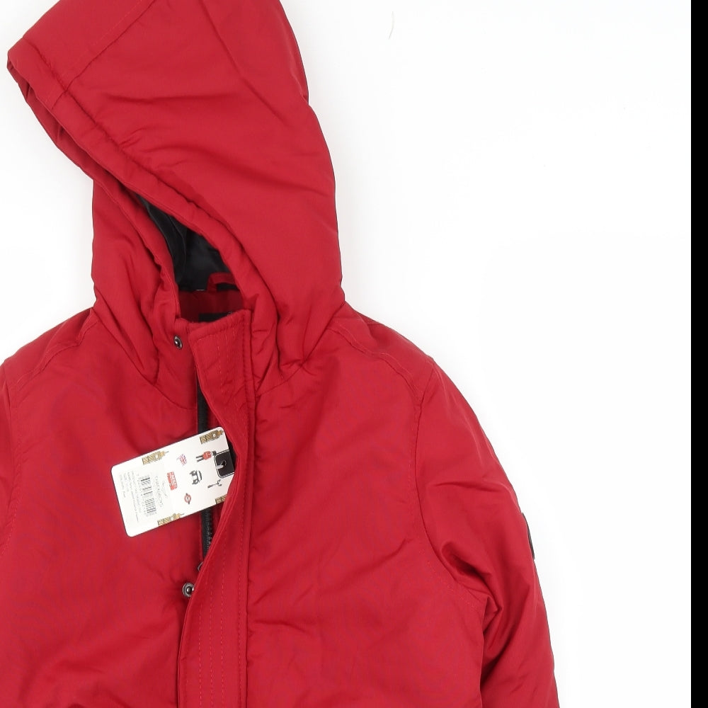 Threadboys Boys Red   Parka Coat Size 11 Years