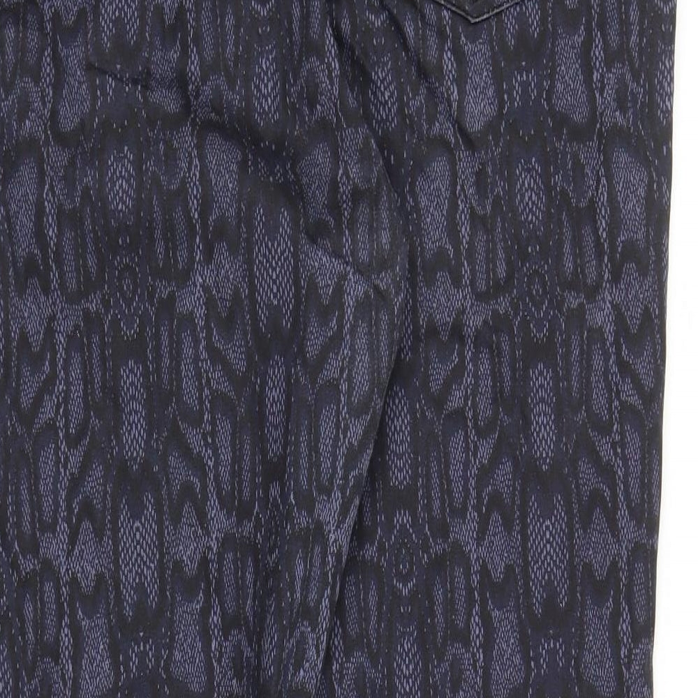 M&S Womens Blue Animal Print Denim Jegging Jeans Size 22 L28 in - Snake print