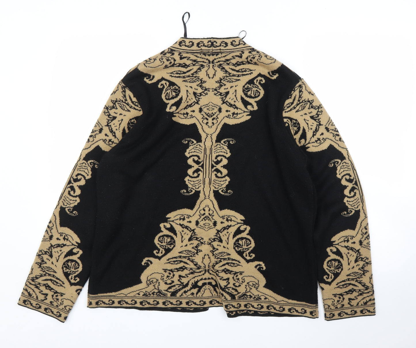 Nightingales Womens Black Floral  Cardigan Jumper Size L