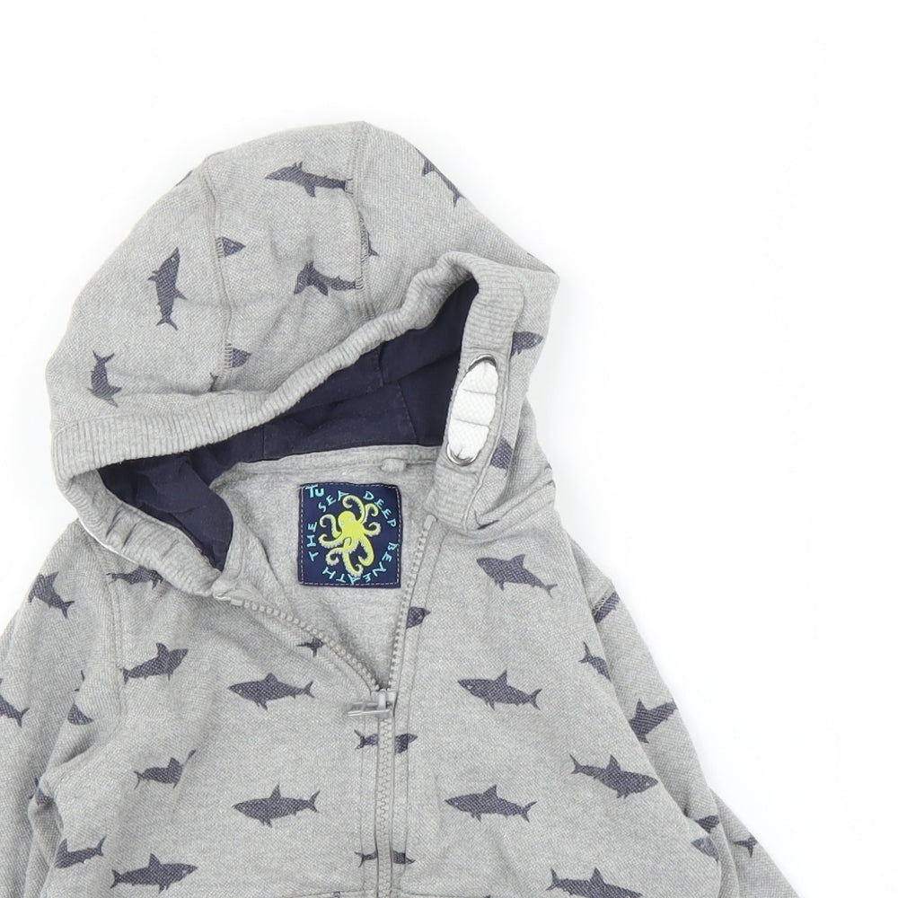 TU Boys Grey   Full Zip Hoodie Size 3-4 Years
