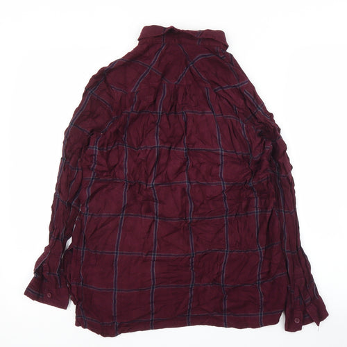 New Look Womens Purple Plaid  Basic Button-Up Size 10